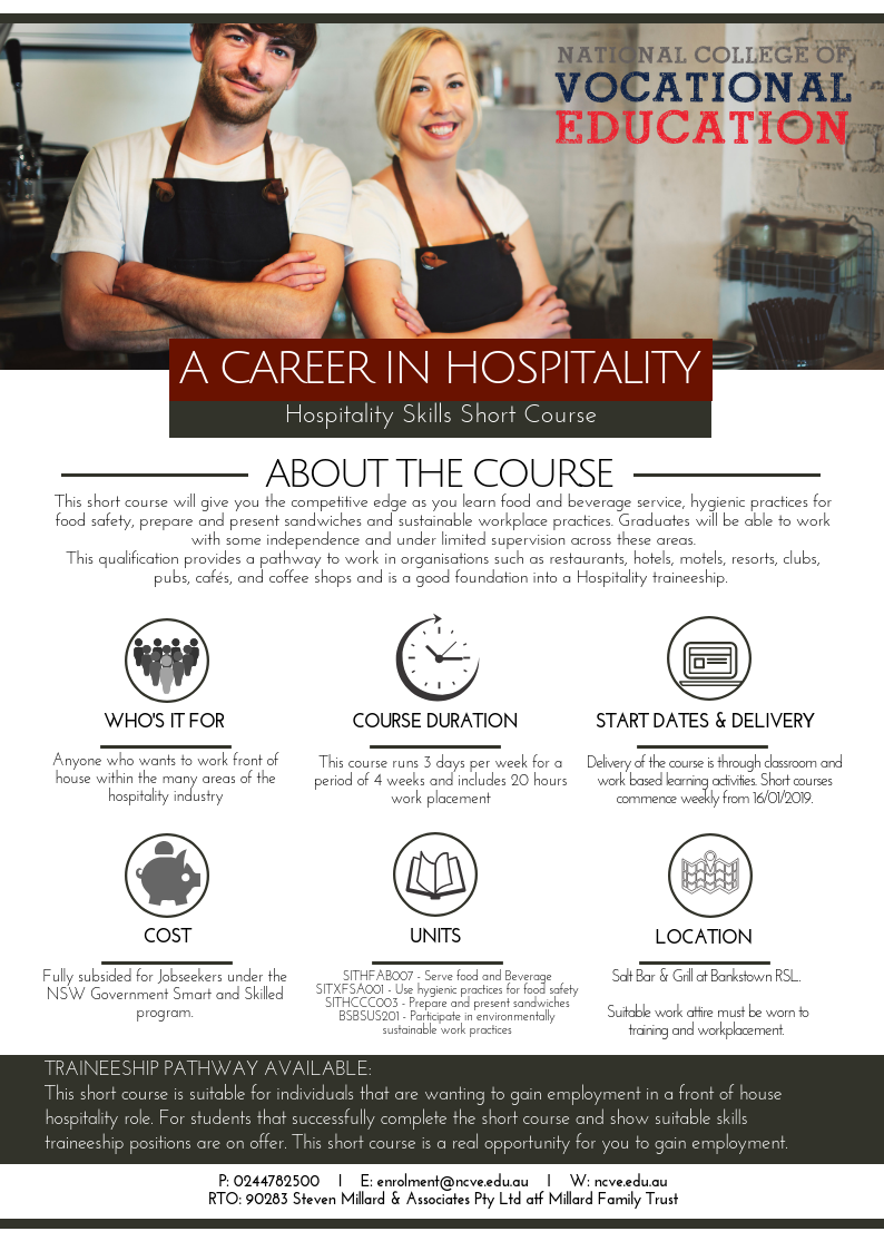 Hospitality Short course Hospitality Short Course